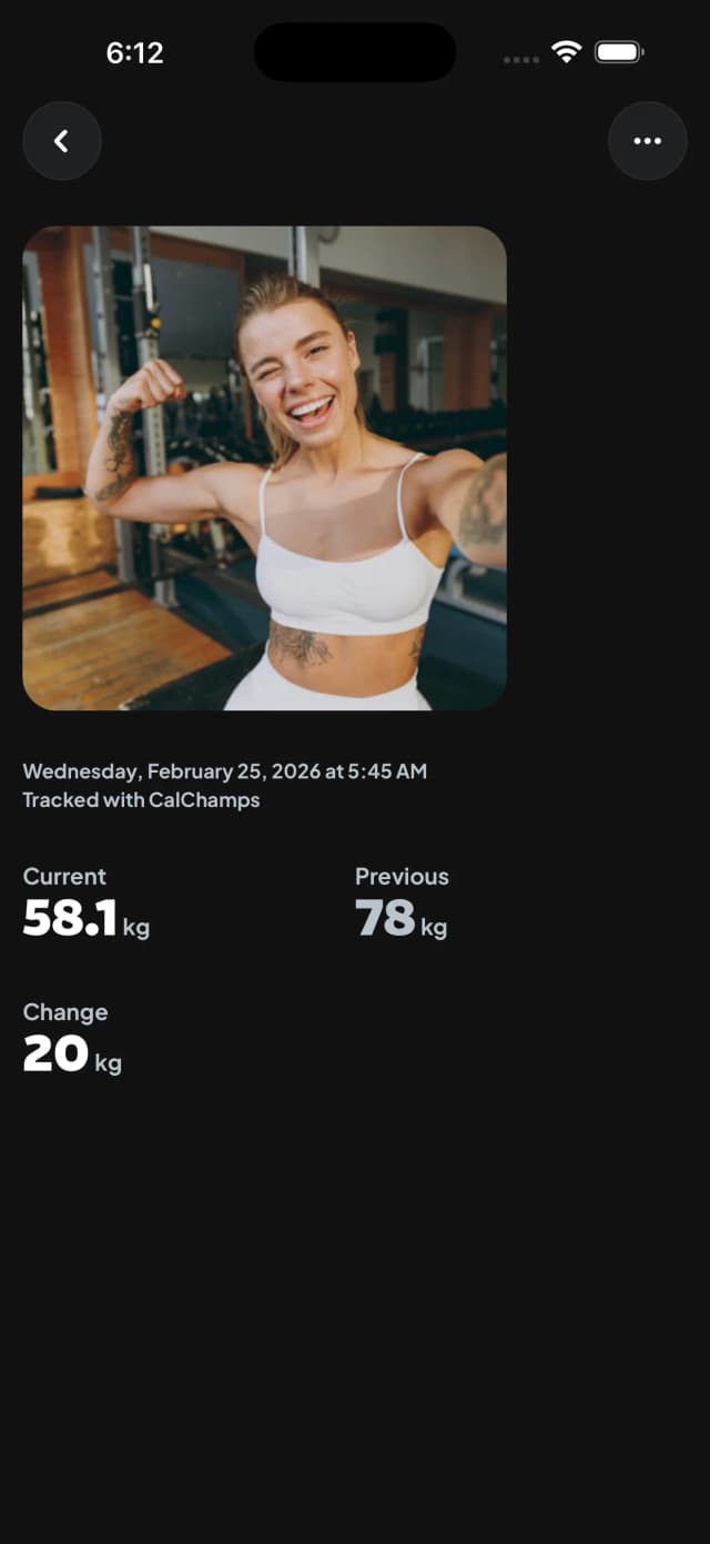 CalChamps Weight Tracking